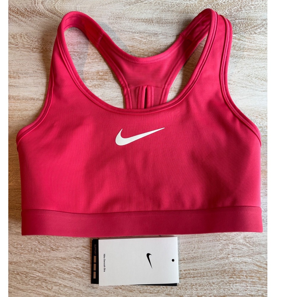 Nike XS (A-C) Swoosh High Support Sports Bra Womens Pink DX6815-629 NWT